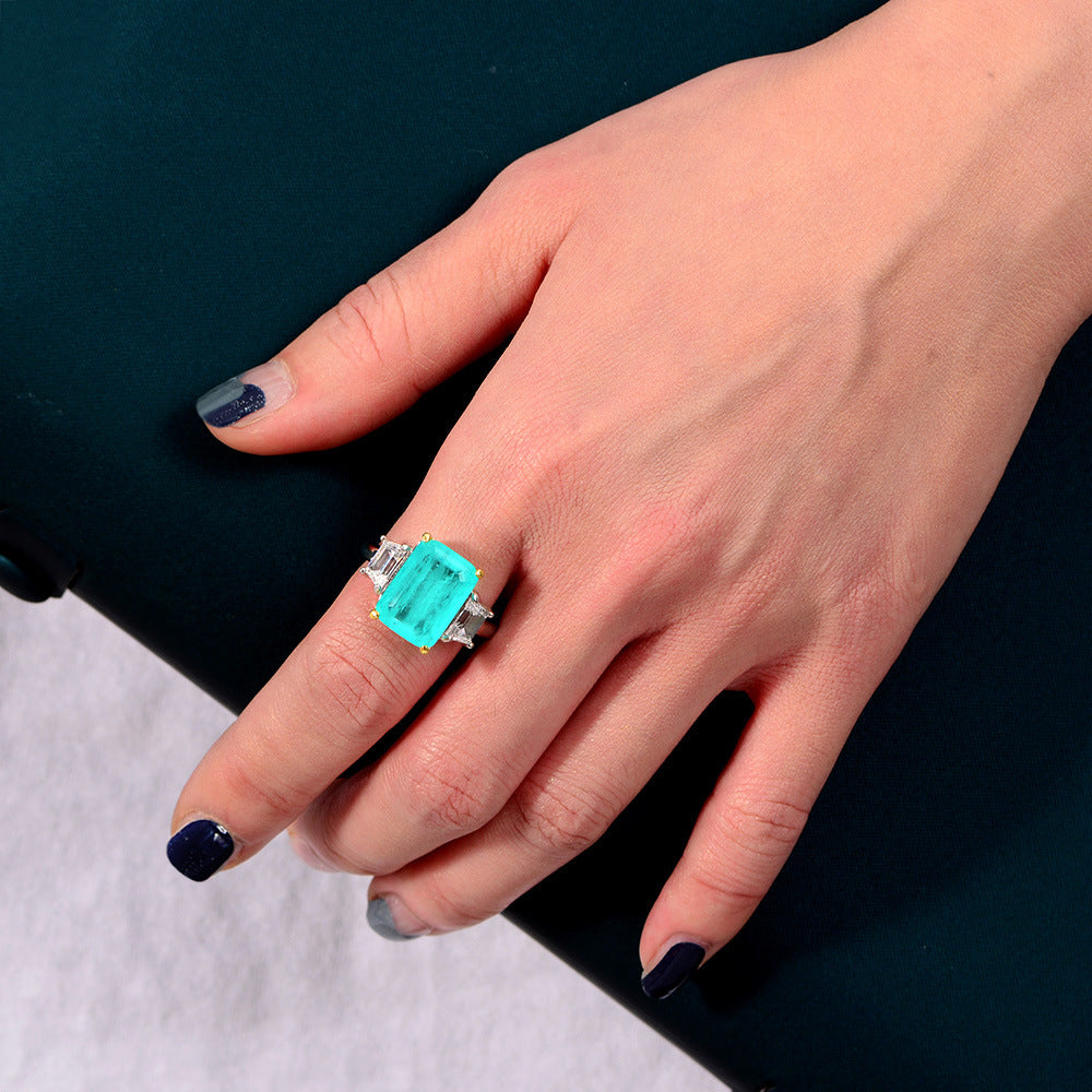 Blue Emerald on Trapezoid