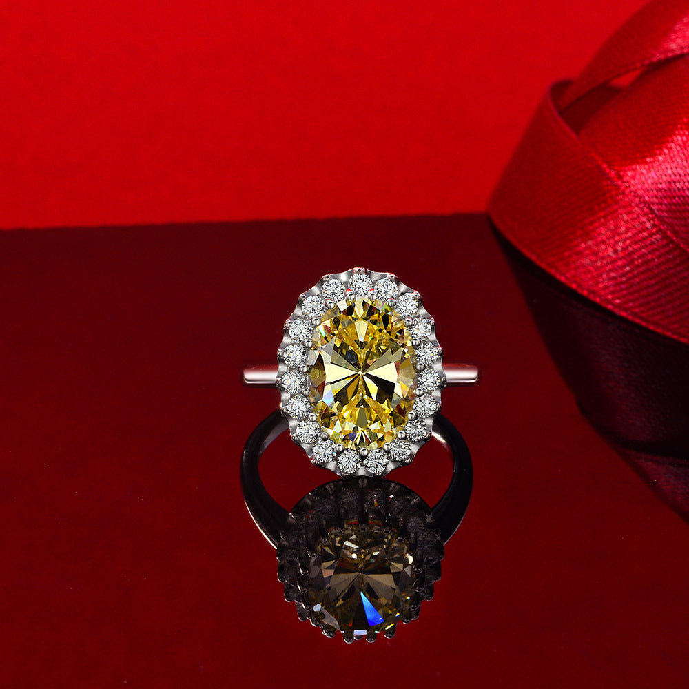 Yellow Illusion Halo Ring