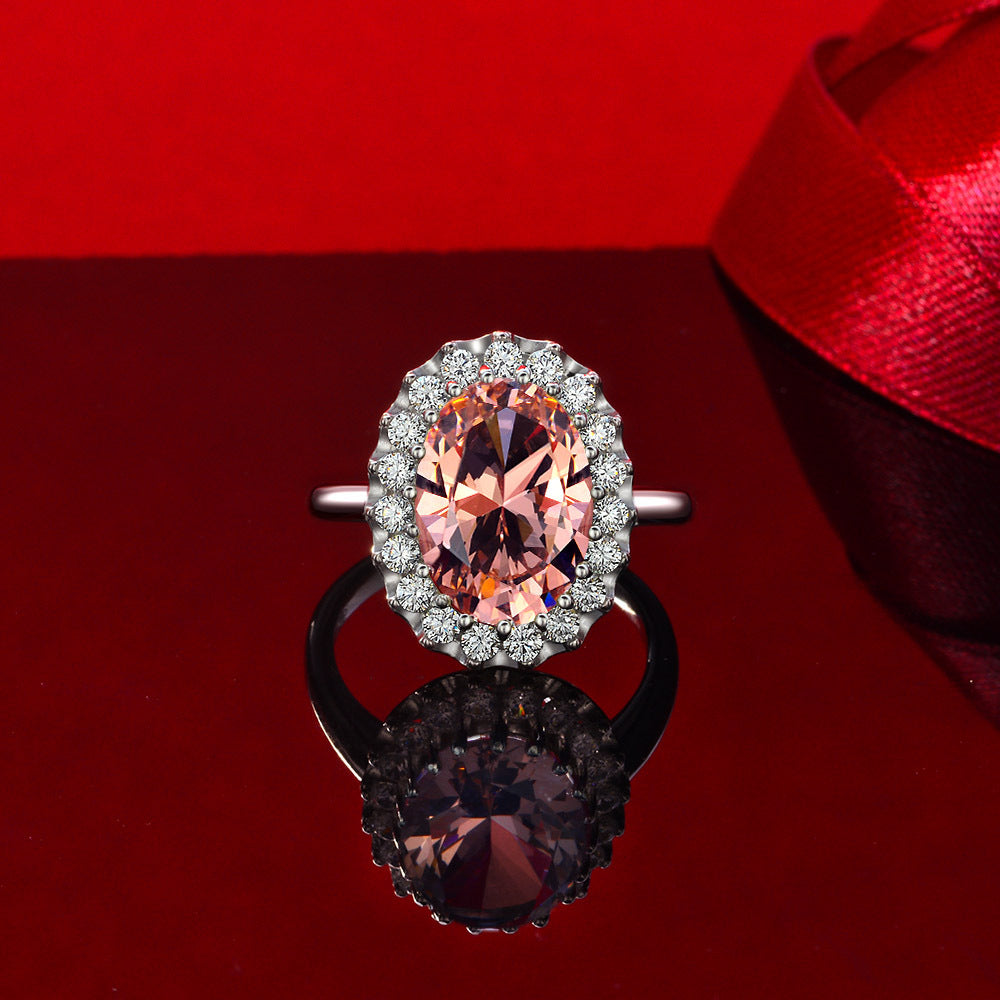 Garnet Illusion Halo Ring