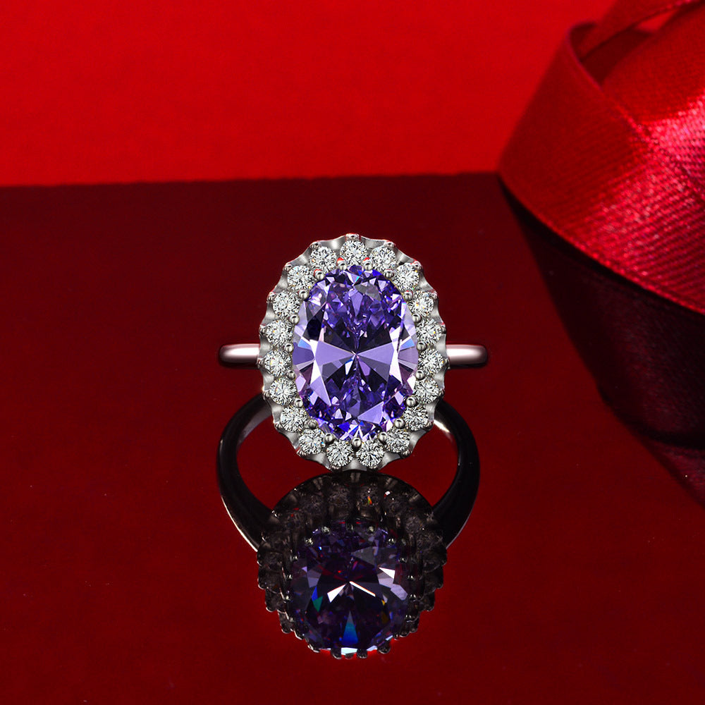 Purple Illusion Halo Ring