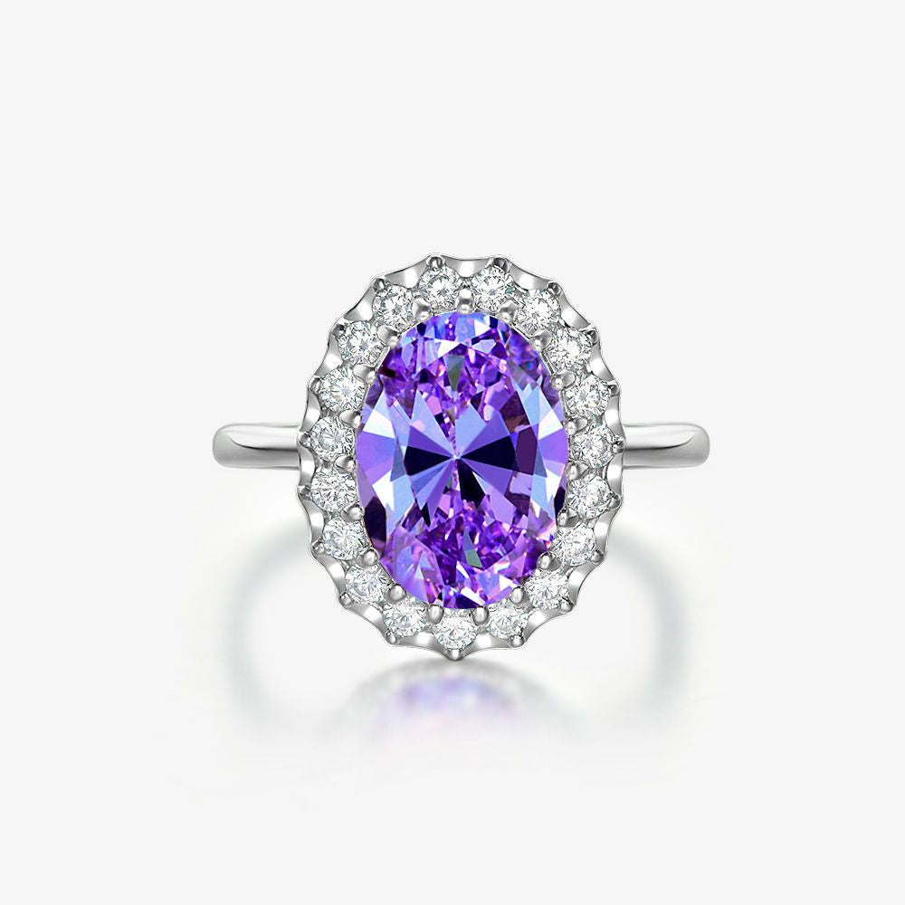 Purple Illusion Halo Ring