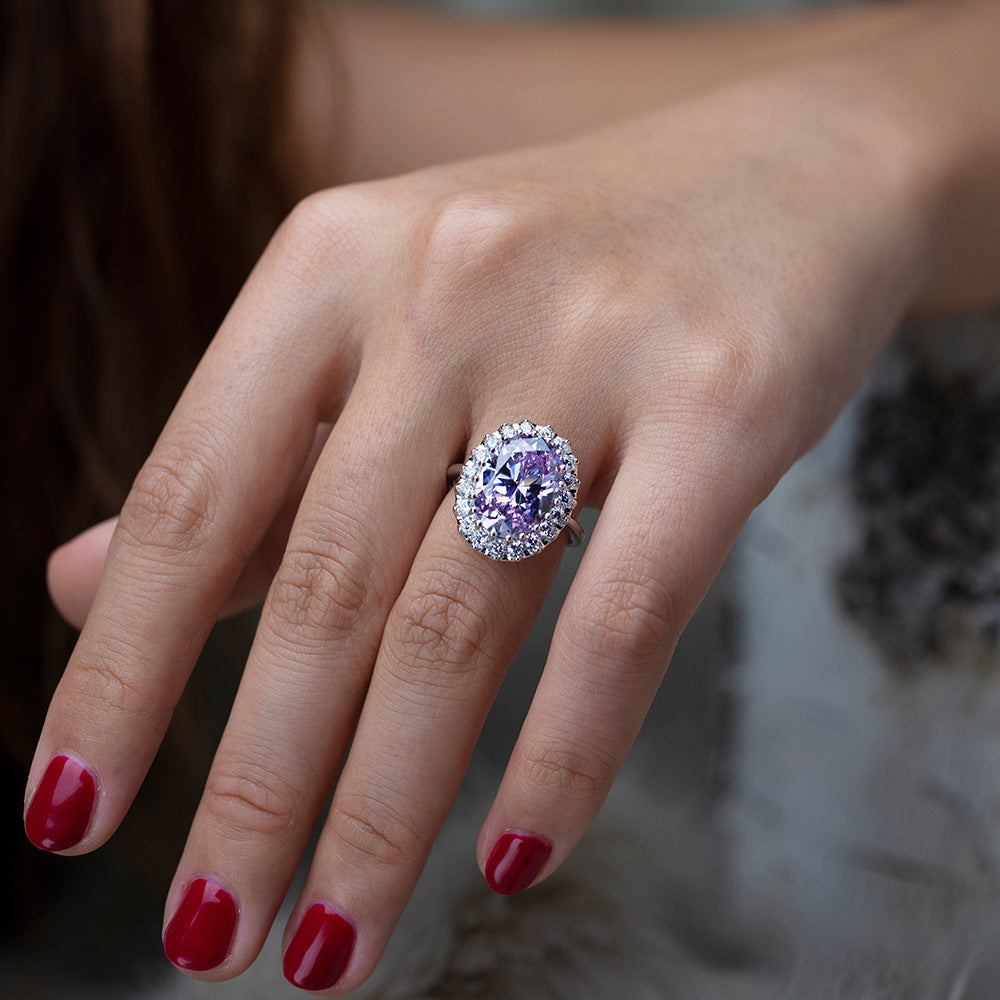 Purple Illusion Halo Ring