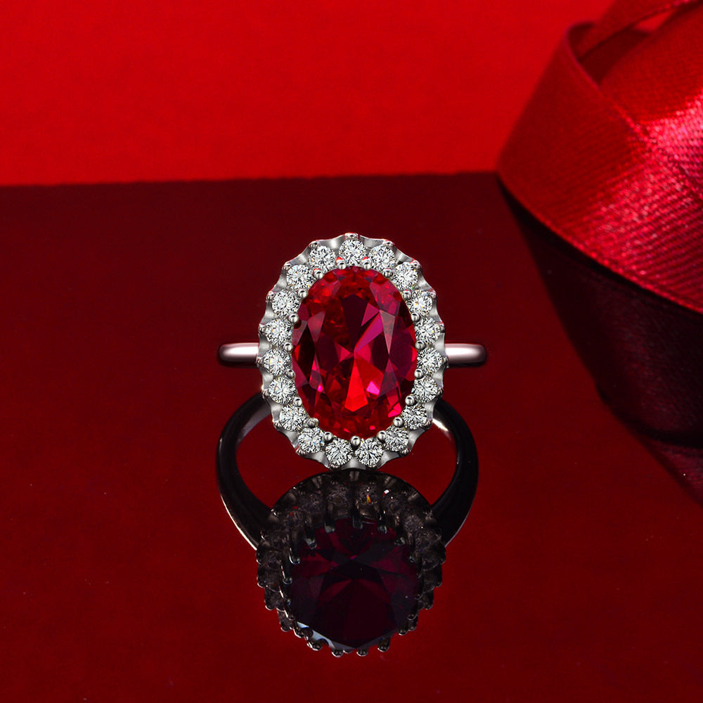 Red Illusion Halo Ring