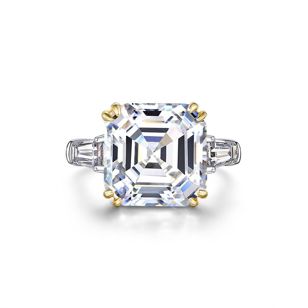 Asscher on Tapered Baguette