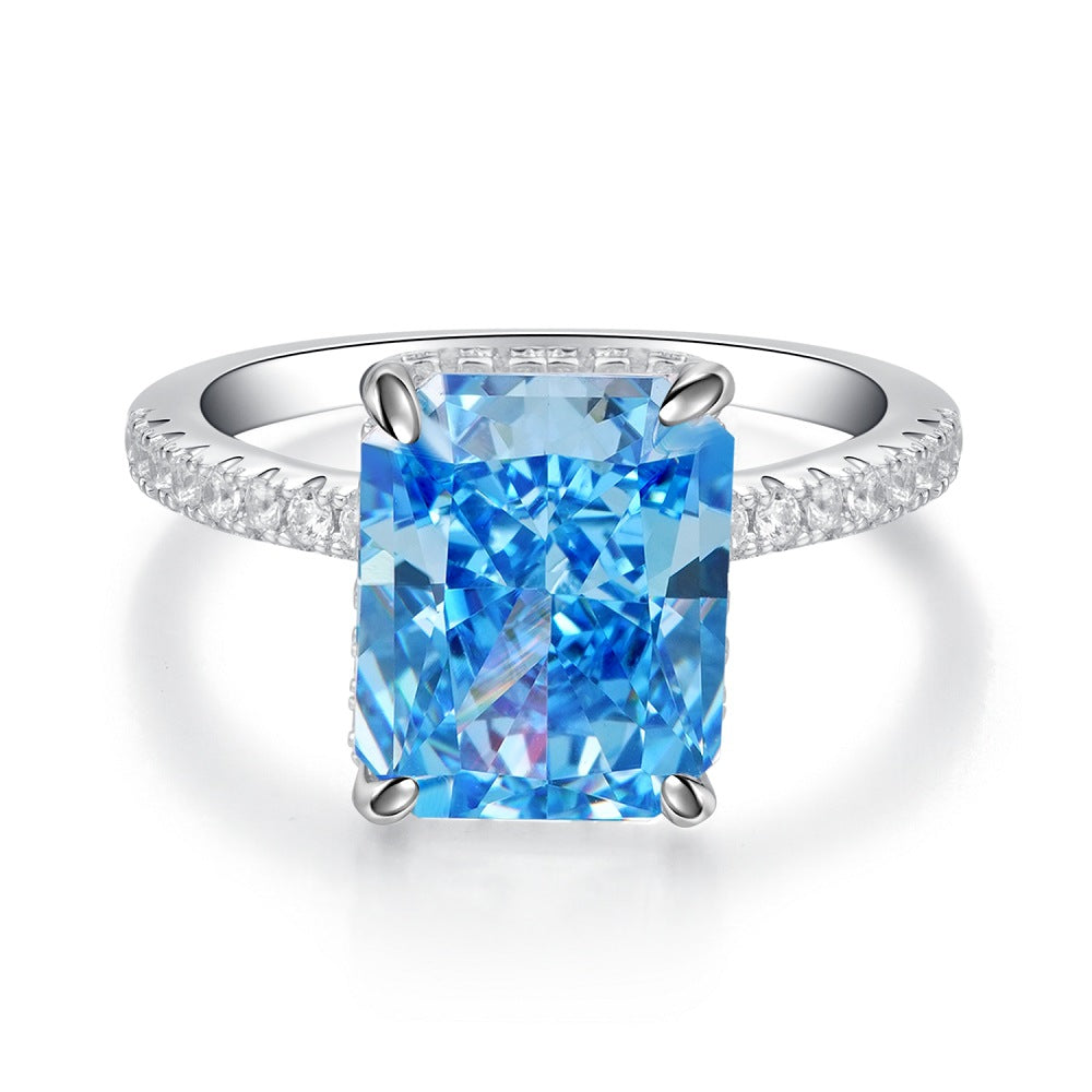 The Blue Simple Classic Radiant Ring
