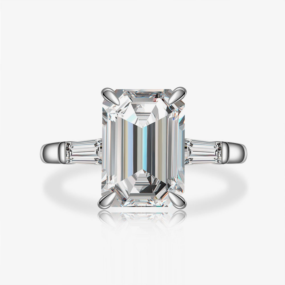 Emerald on Tapered Baguette