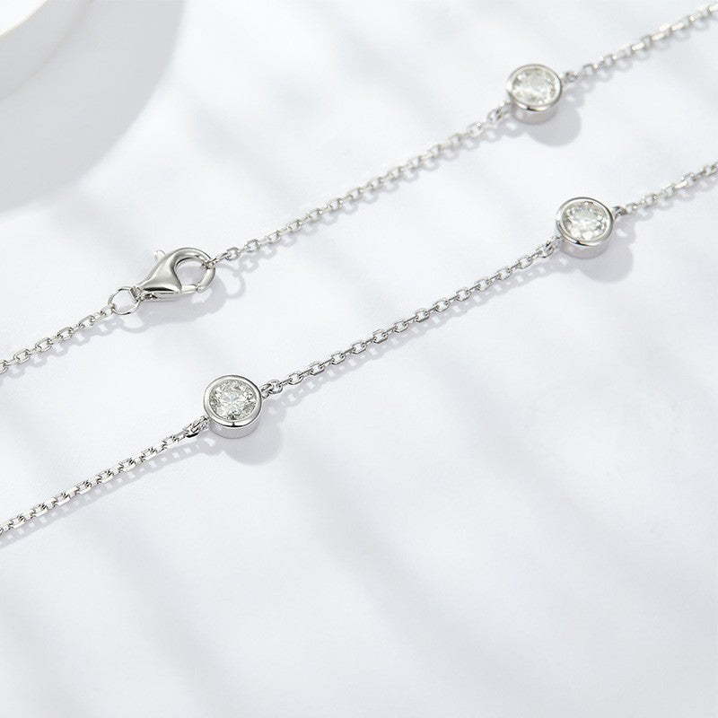 Medium Moissanite Bezel Necklace
