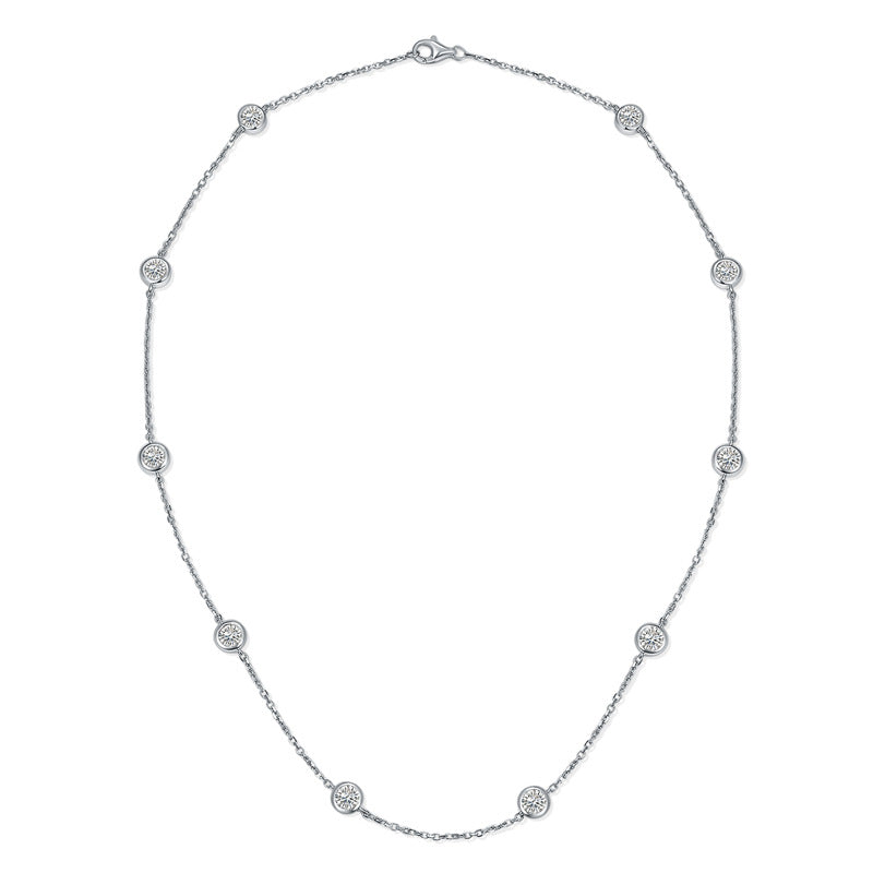 Medium Moissanite Bezel Necklace