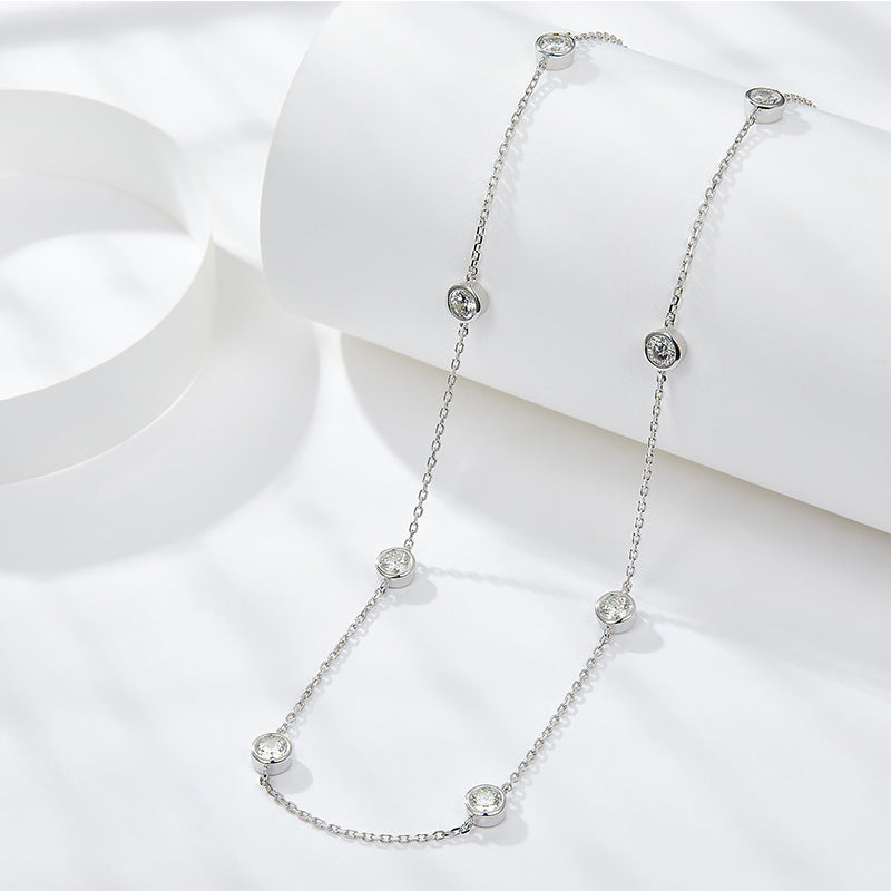 Medium Moissanite Bezel Necklace