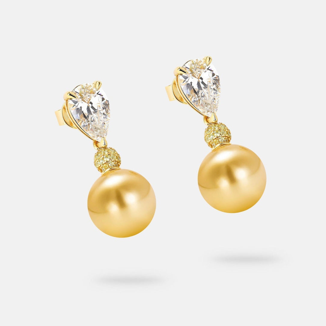 Golden Pearl Dangles