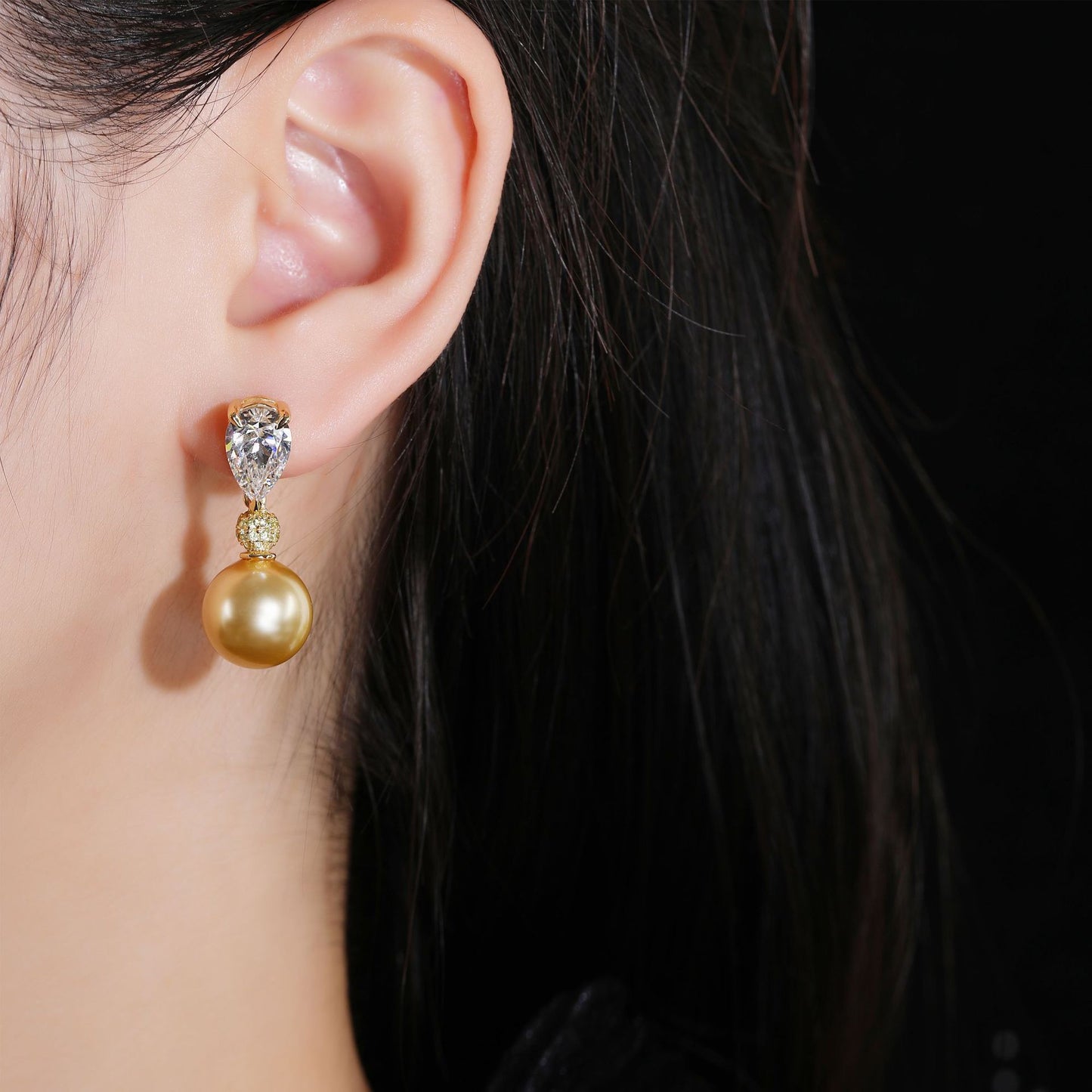 Golden Pearl Dangles