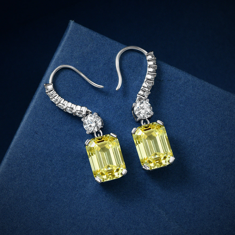 Yellow Emerald Dangle Earrings