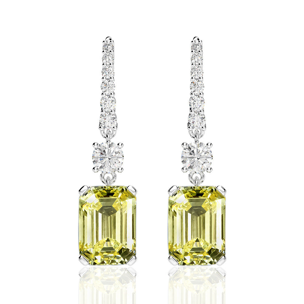 Yellow Emerald Dangle Earrings