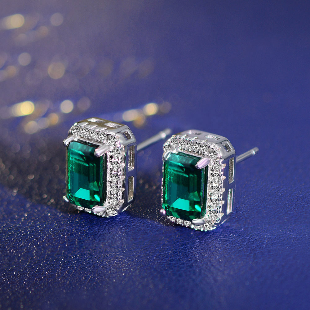 Emerald Halo Earrings