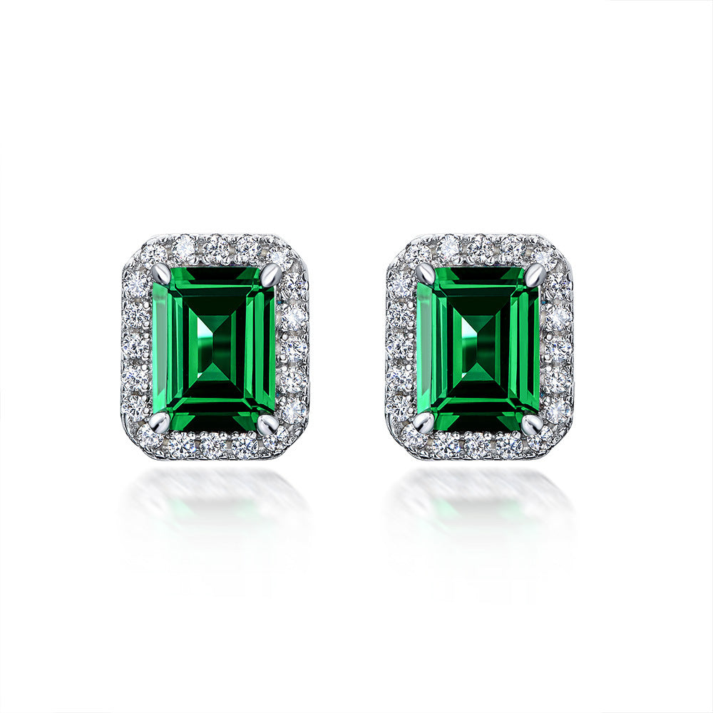 Emerald Halo Earrings