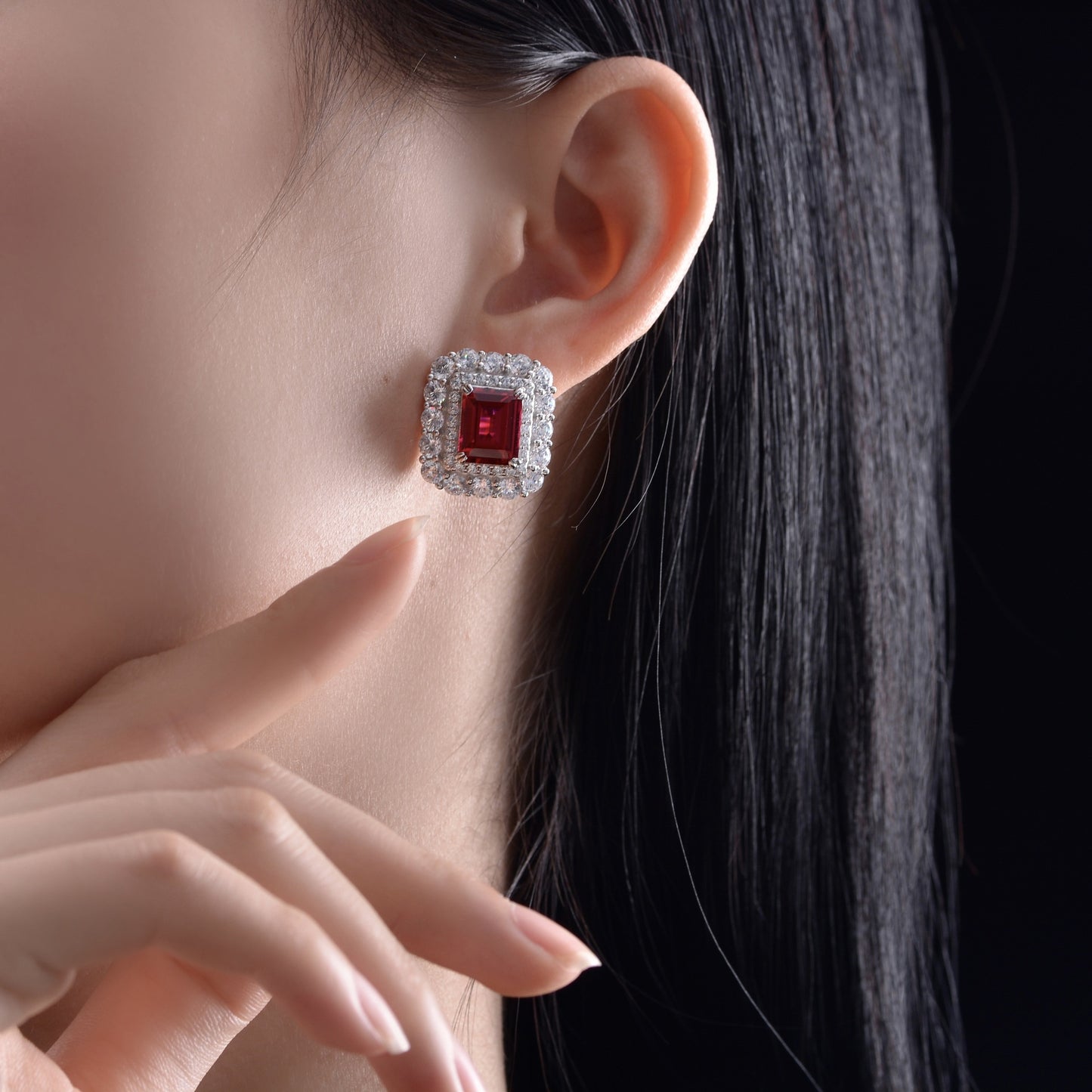 Ruby Eye Earrings