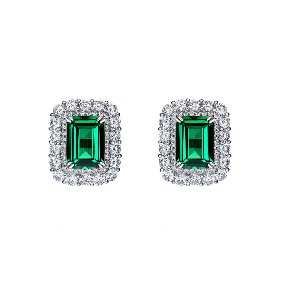 Elongated Emerald Eye Earrings