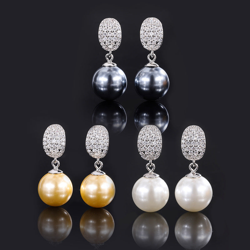 Diamond Bean Gold Pearls