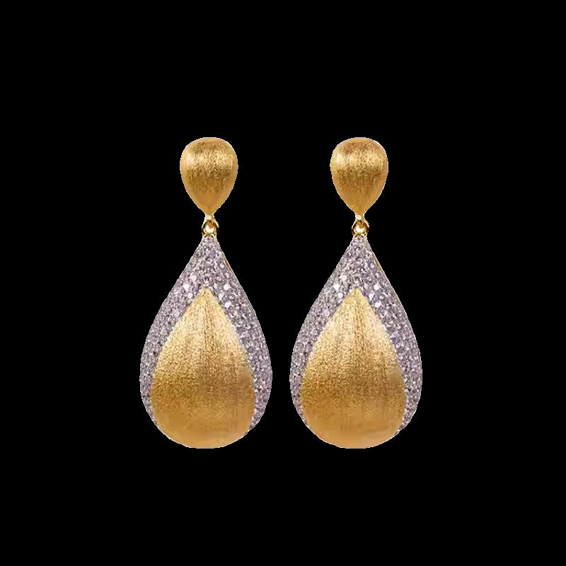 Gold Moissanite Dangle Drops