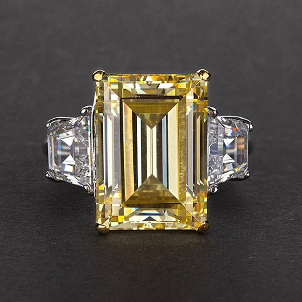 Yellow Emerald on Trapezoid