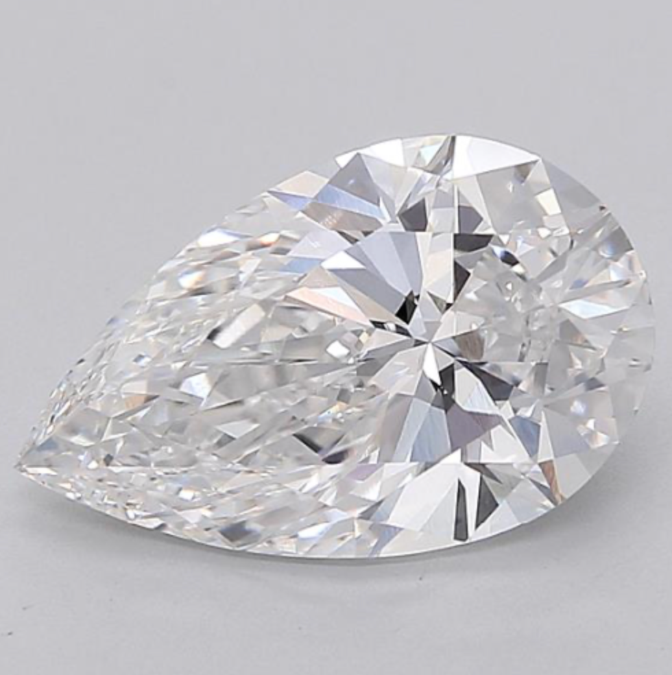5.06 E VVS2 Pear Cut Diamond