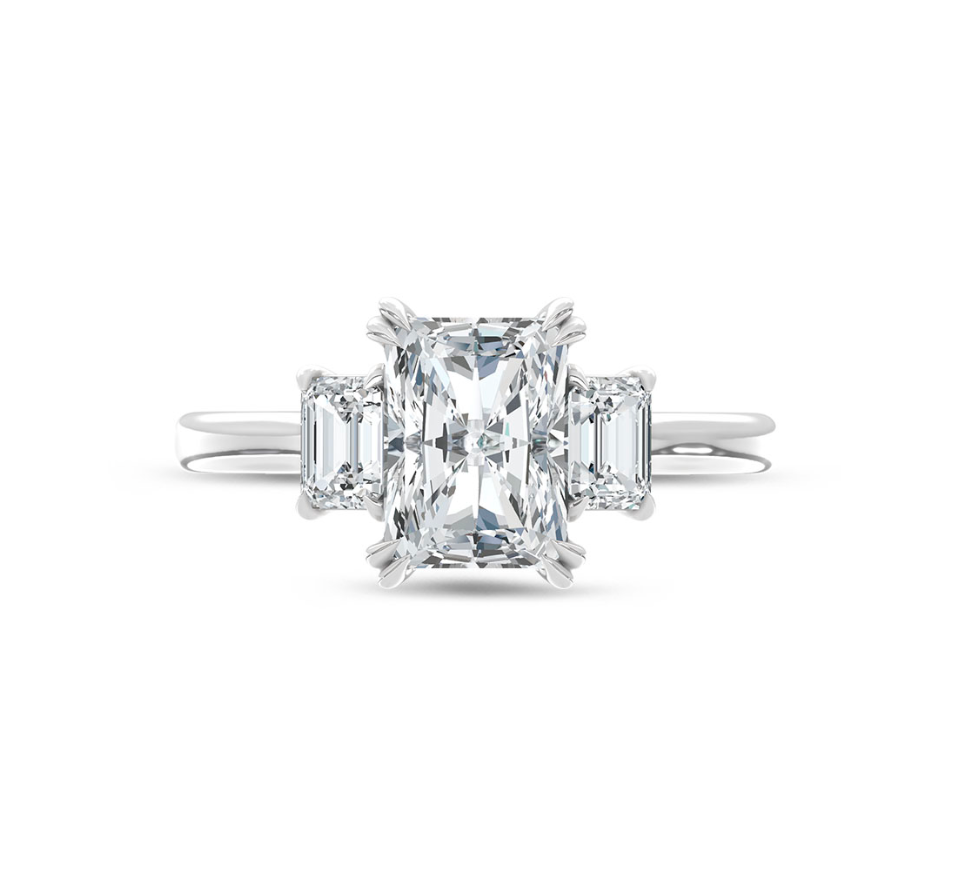 Radiant Three Stone Lab Grown Diamond Ring