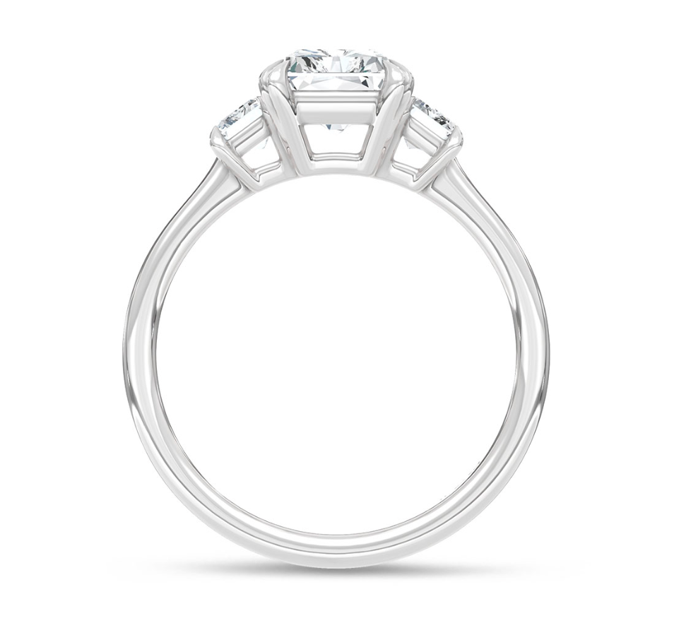 Radiant Three Stone Lab Grown Diamond Ring