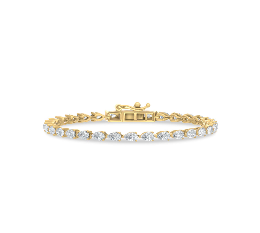 Fancy Pear Lab Grown Diamond Tennis Bracelet