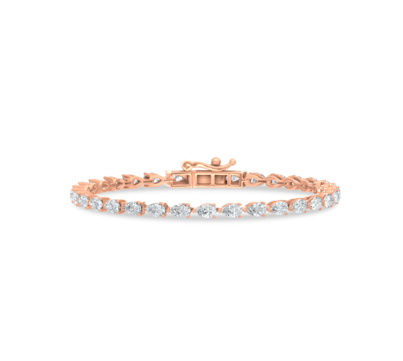 Fancy Pear Lab Grown Diamond Tennis Bracelet
