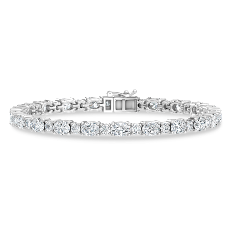 Fancy Oval and Round Lab Grown Diamond Tennis Bracelet