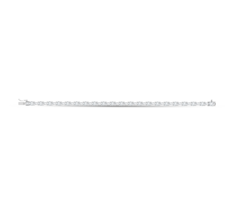 Fancy Oval and Round Lab Grown Diamond Tennis Bracelet