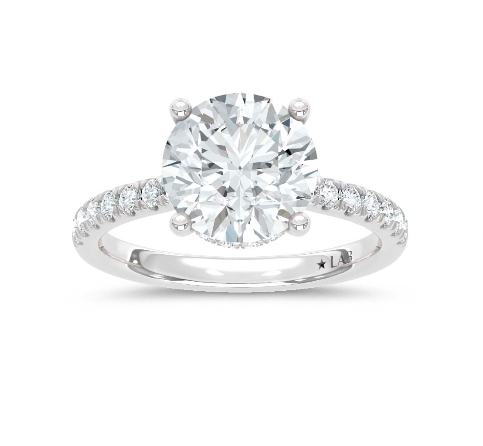 Round Hidden Halo Lab Grown Diamond Ring