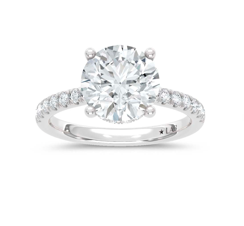 Round Hidden Halo Lab Grown Diamond Ring