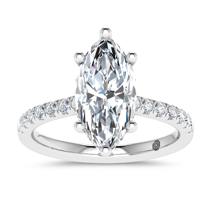 Marquise Hidden Halo Lab Grown Diamond Ring