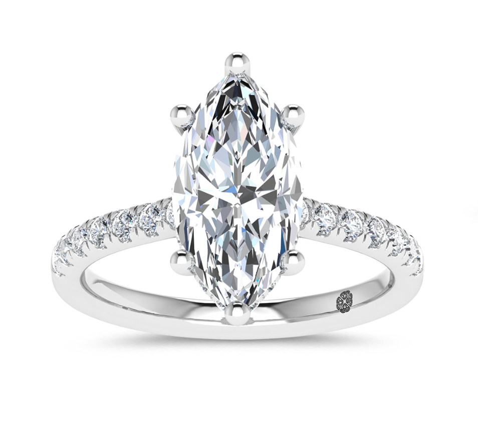 Marquise Hidden Halo Lab Grown Diamond Ring