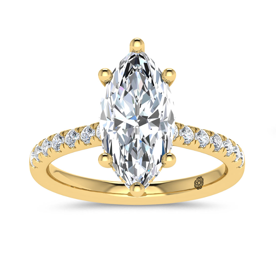 Marquise Hidden Halo Lab Grown Diamond Ring