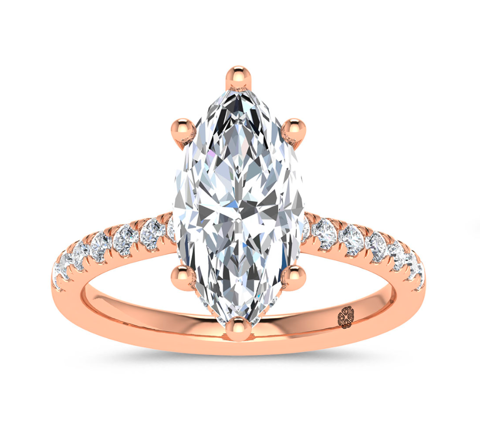 Marquise Hidden Halo Lab Grown Diamond Ring