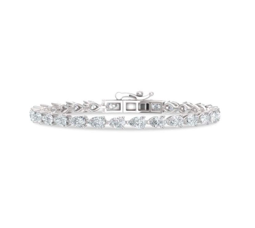 Fancy Pear Lab Grown Diamond Tennis Bracelet