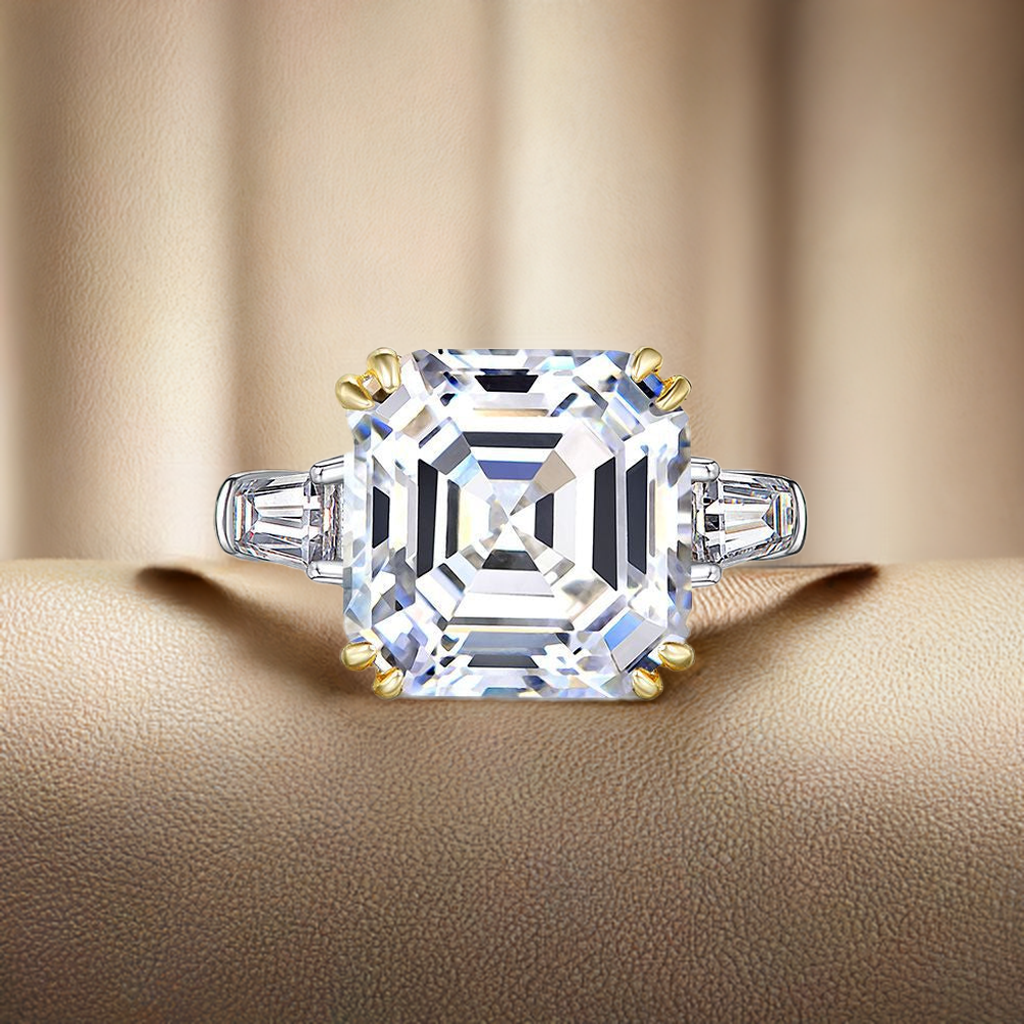Asscher on Tapered Baguette