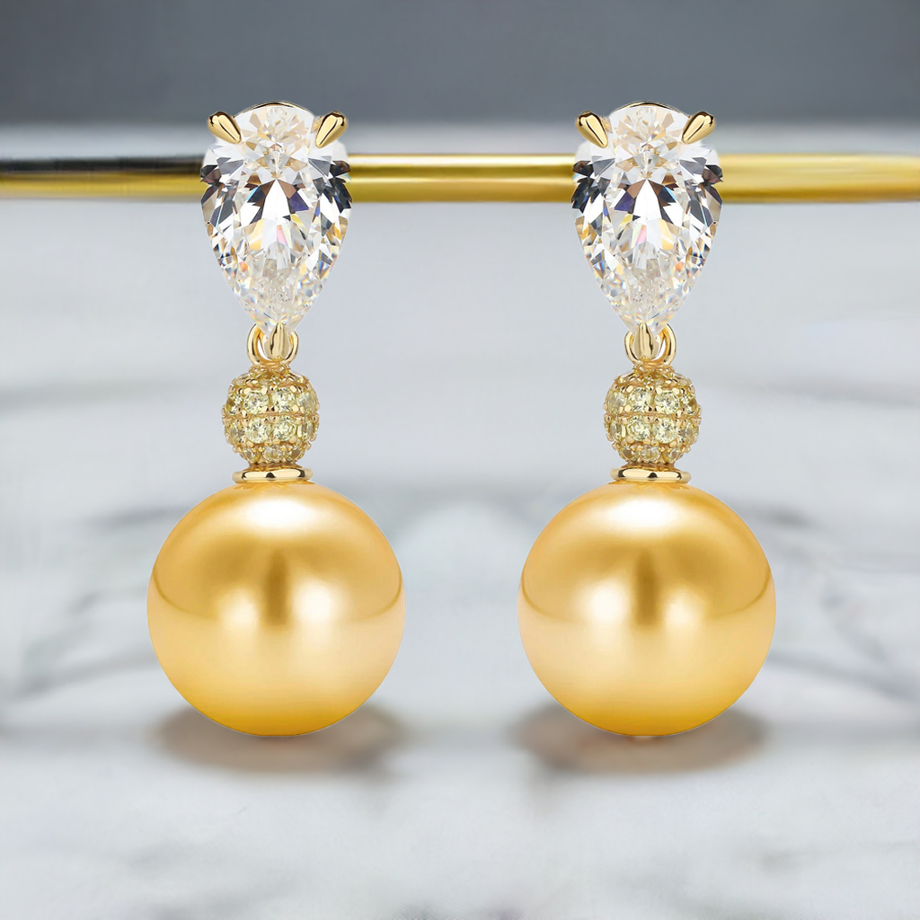 Golden Pearl Dangles