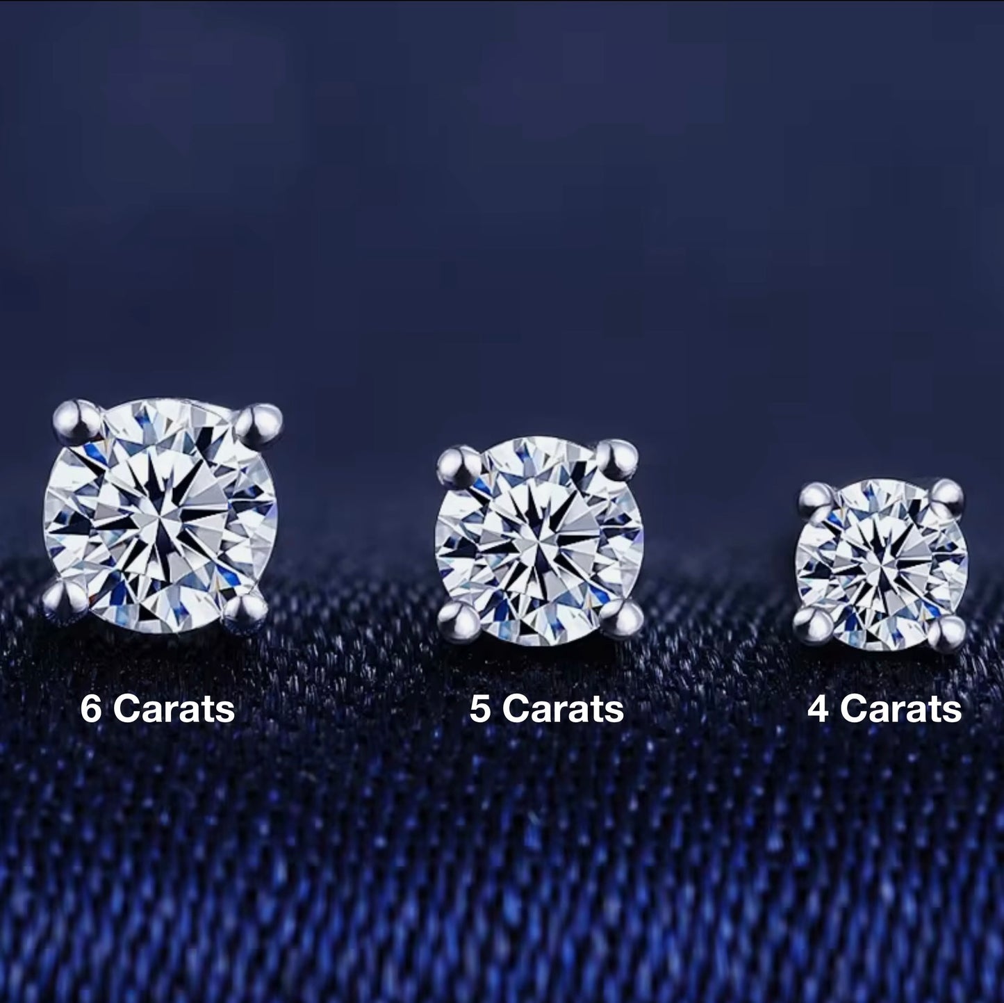 6 Carat Moissanite Studs