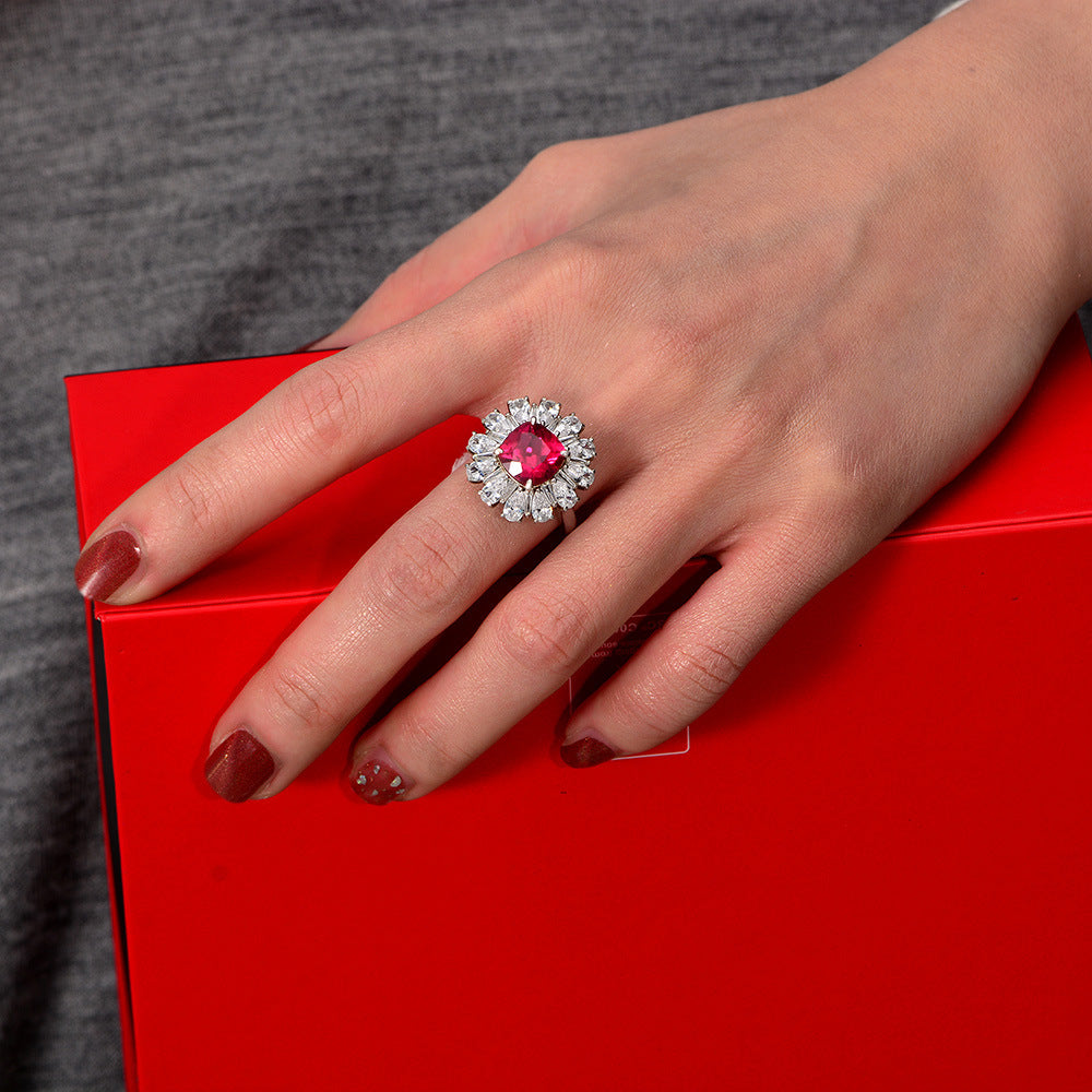 Ruby Sunburst Ring