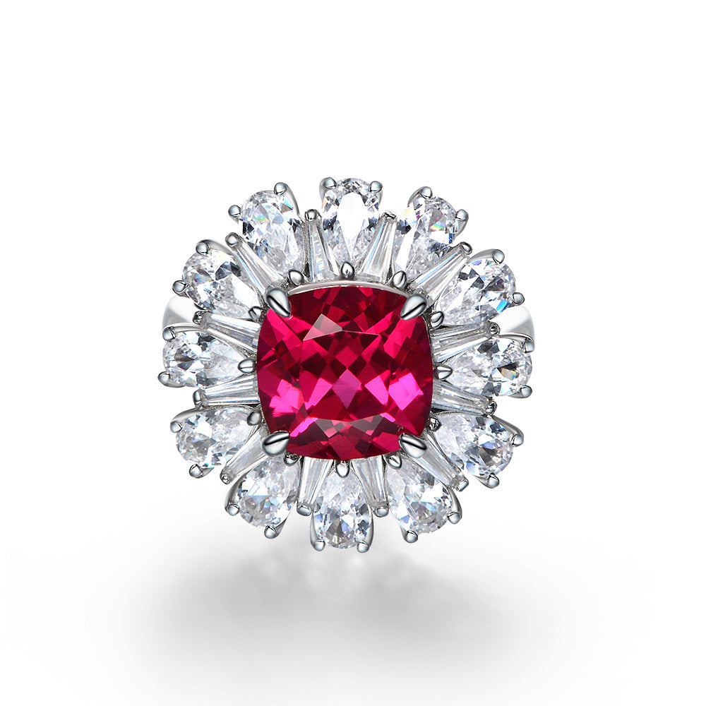 Ruby Sunburst Ring