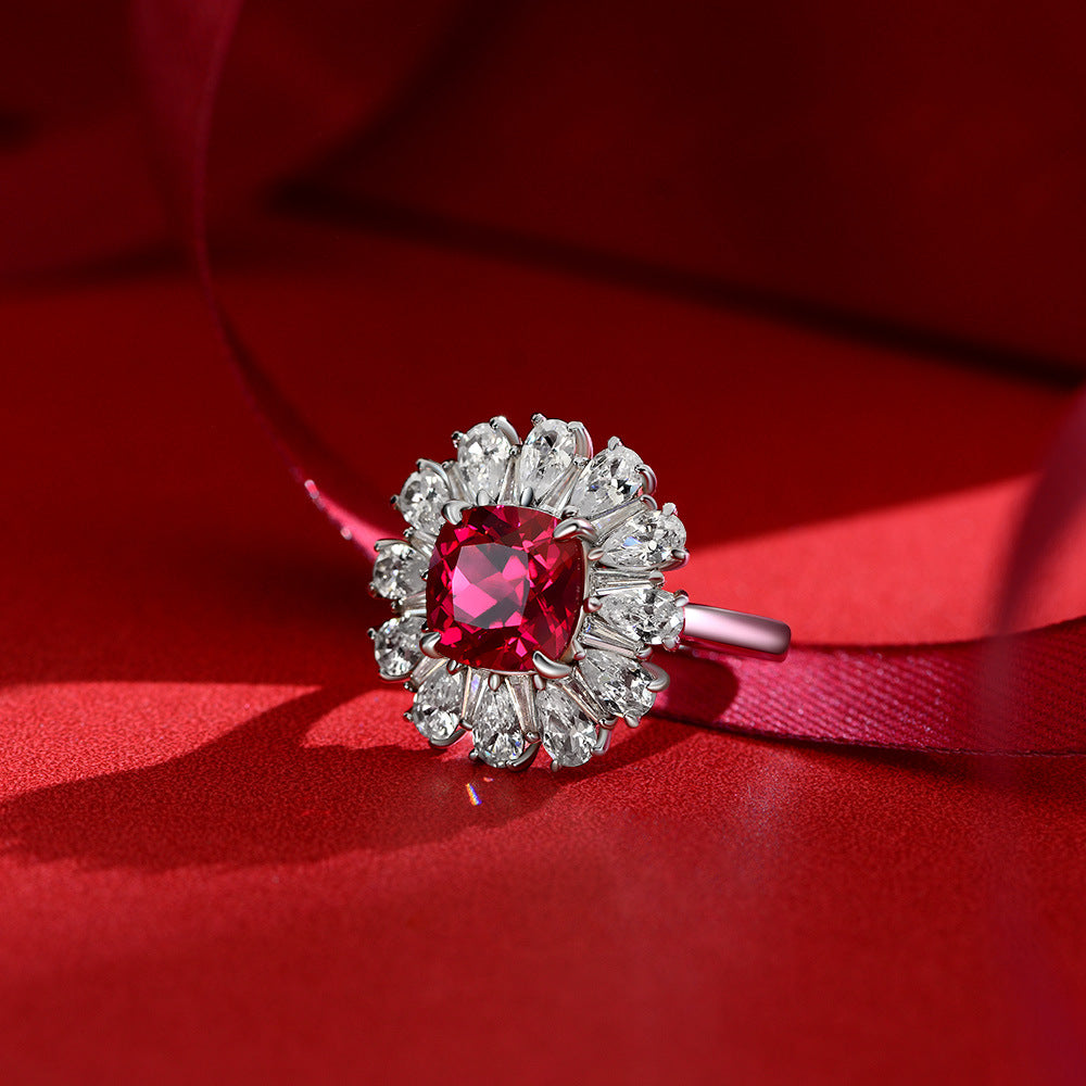 Ruby Sunburst Ring