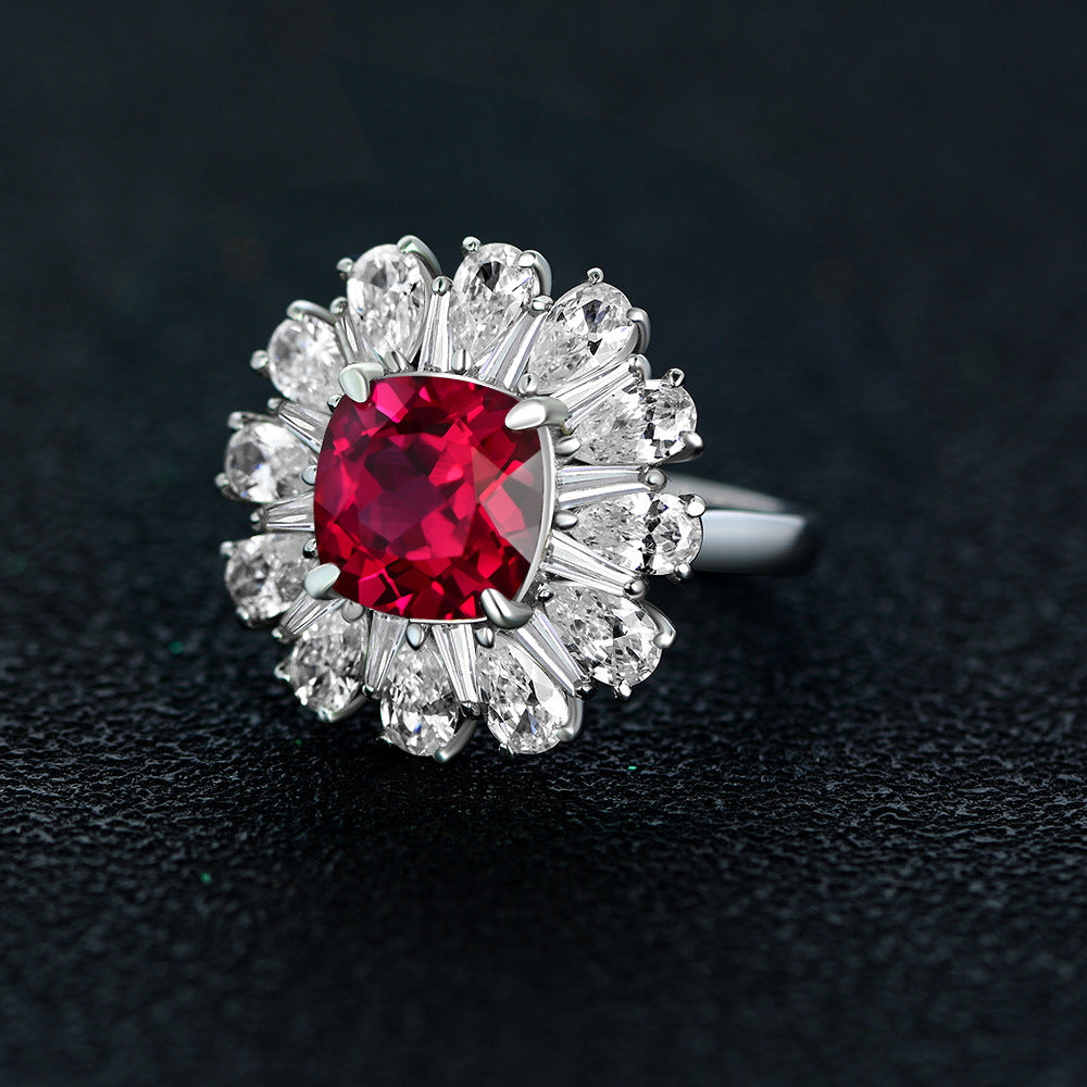 Ruby Sunburst Ring
