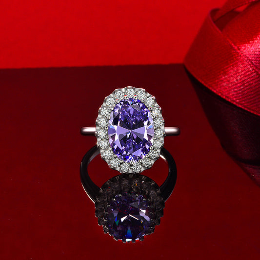 Purple Illusion Halo Ring