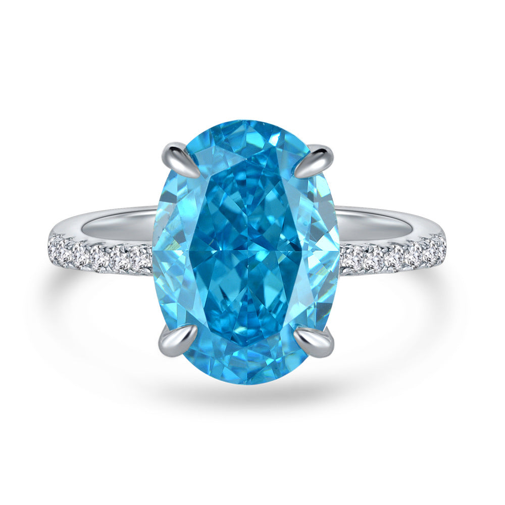 The Blue Simple Classic Oval Ring
