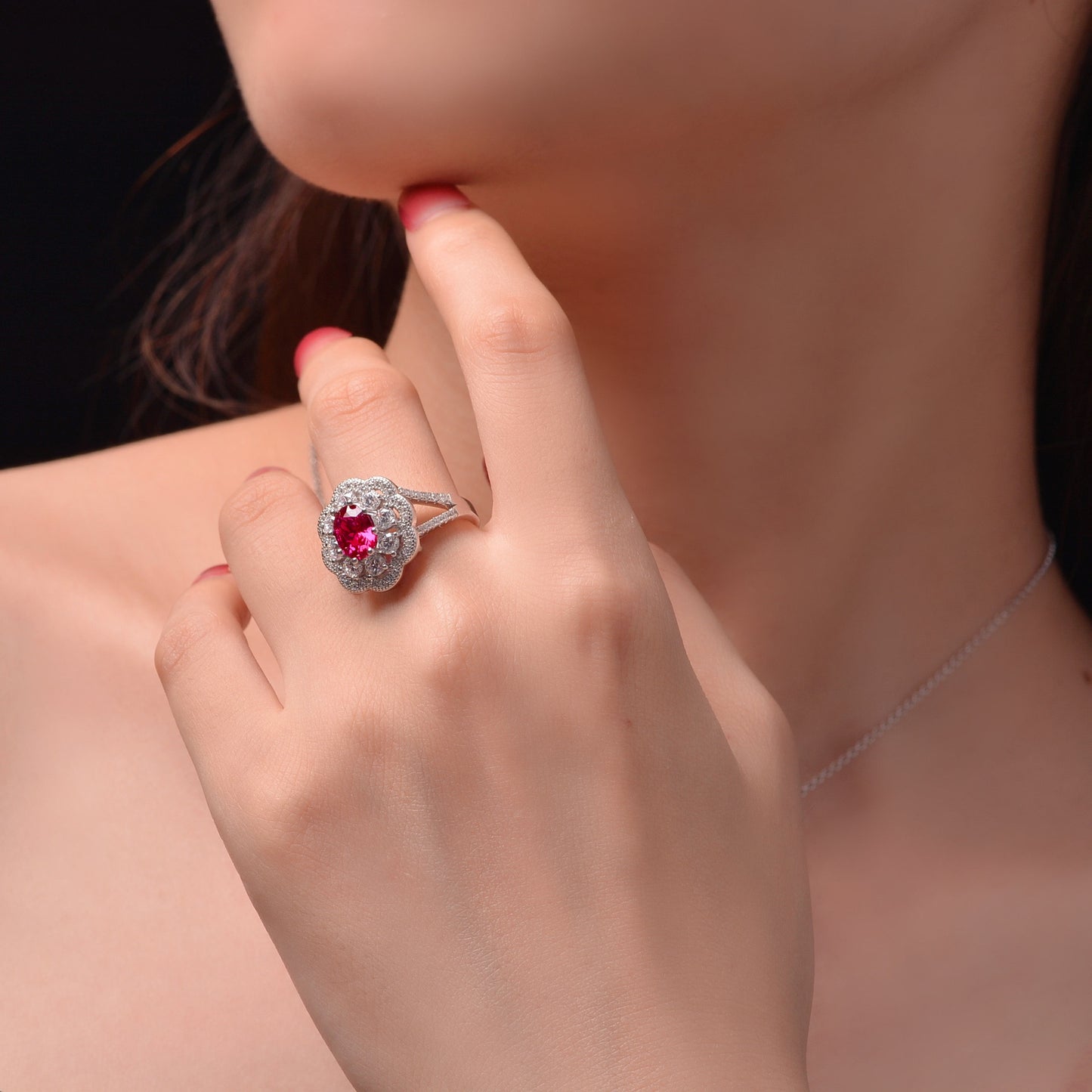 Little Red Flower Ring