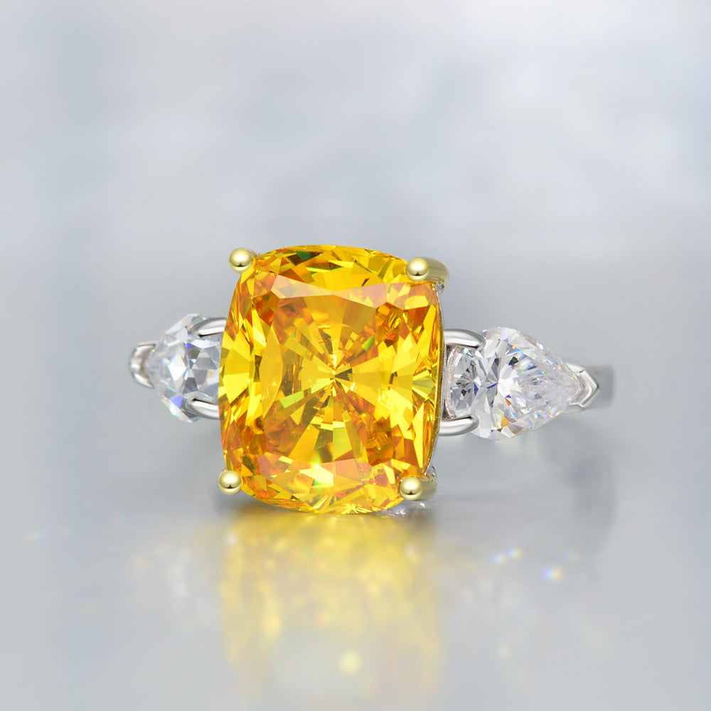 Cushion on Pear Ring