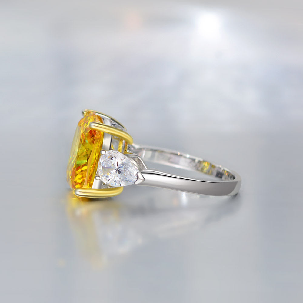 Cushion on Pear Ring